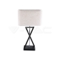 Designer Table Lamp E27 Ivory Shade Black Base Switch Square - 1