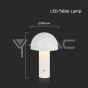 LED Table Lamp 1800mAh Battery 150x250 3in1 White Body - 5