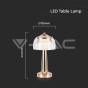 LED Table Lamp 1800mAH BatteryD:13.5*26.5 French Gold Body 3IN1 - 5