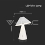 LED Table Lamp 1800mAh Battery 180 x 240 3 in 1 White Body - 5
