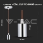 Chrome Pendant Light Brown - 6