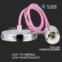 Chrome Pendant Light Pink - 4