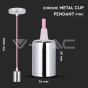 Chrome Pendant Light Pink - 6