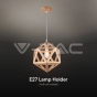 LED Designer Pendant Lampholder Wood Color Body D300 E27 - 3