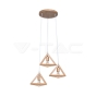 LED Designer Pendant Lampholder Wood Color Body 3*E27 - 1