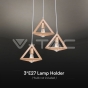 LED Designer Pendant Lampholder Wood Color Body 3*E27 - 3