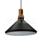 Modern Pendant Light Long Black Wooden Top - 2