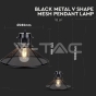 Pendant Light Black Metal V Shape Mesh - 3
