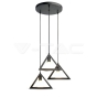 Trio Geometric Black Pendant Light E27 Black Canopy - 1