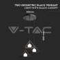 Trio Geometric Black Pendant Light E27 Black Canopy - 3