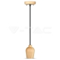 Wooden Pendant Light Black Wire - 1