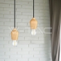 Wooden Pendant Light Black Wire - 8