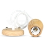 Wooden Pendant Light White Wire - 2