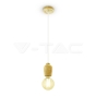 Wooden Pendant Light White Wire - 5