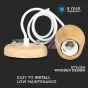 Wooden Pendant Light White Wire - 7