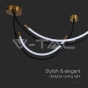 20W LED Designer Hanging Lamp Black+Brass 4000K - 3