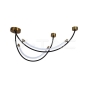 20W LED Designer Hanging Lamp Black+Brass 3000K - 1