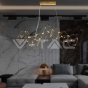 Lámpara colgante de diseño LED de 20 W (largo 94,5 x ancho 32,5 x alto 120 cm) con cuerpo dorado de 3000 K - 6