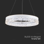 25W LED Designer Hanging Lamp Single Ring 3000K White Body - 3