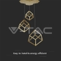 46W LED Designer Hanging Light 3000K Gold Body - 2