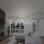 45W LED Hanging Pendant Lamp D600*1500mm 4000K Dimmable Brush Gold - 7