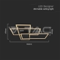 47W LED Designer Ceiling Light ( L90*W67*9CM) 3000K Black Body - 5