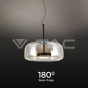 6W LED Designer Pendant Lamp Metal + Glass Body D350*H170 3000K - 2