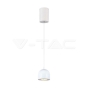 8.5W LED Hanging Lamp Φ100 Adjustable Wire Touch On/Of White Body 3000K - 1