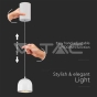 8.5W LED Hanging Lamp Φ100 Adjustable Wire Touch On/Of White Body 3000K - 3