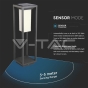 2W LED Solar Bollard Light SAMSUNG Chip Grey Body 3000K - 5