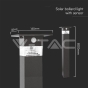 Lámpara de bolardo solar LED de 3W con sensor PIR y batería 2200MA LI 3.7V - 7
