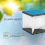 3W LED Solar Garden Lamp (205A-205A-183mm) 3000K Black, White body - 3