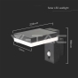 5.5W LED Solar Wall Lamp SMD With PIR Sensor Square IP44 3000K - 7