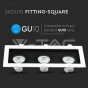 3 x GU10 Fitting Square White, Black - 5