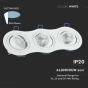 3 x GU10 Housing Round White - 9