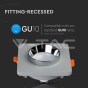GU10 Fitting Concrete Metal Grey Recessed Light Chrome Bottom Square - 5