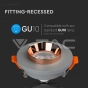 GU10 Fitting Concrete Metal Grey Recessed Light Rose Gold Round - 5