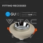 GU10 Fitting Concrete Metal Off White Recessed Light Chrome Round - 5