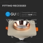 GU10 Fitting yeso/hormigón con aro oro rosado, cuerpo cuadrado - 5