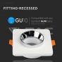 GU10 Fitting Gypsum Metal White Plaster Chrome, Square, Recessed - 5