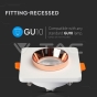 GU10 Fitting Gypsum Metal White Plaster Matt Rose Gold, Square, Recessed - 5
