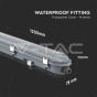 LED Waterproof Fitting M-Series 1200mm 36W 4000K Transparent SS Clip 120 lm/W - 8