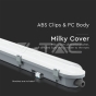LED Waterproof Fitting M-Series 1500mm 48W 4000K Milky Cover 120 lm/W - 4