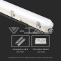 LED Waterproof Fitting M-Series SAMSUNG Chip 120cm 36W 6400K Milky Cover SS Clip 120lm/W - 10