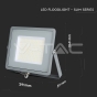 100W LED Floodlight SMD SAMSUNG Chip Slim Grey Body 4000K - 12