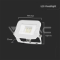 10W LED Floodlight SMD SAMSUNG Chip PRO-S White Body 3000K - 7
