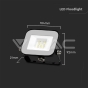 10W LED Floodlight SMD SAMSUNG Chip PRO-S Grey Body 4000K - 7