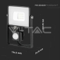 10W LED Sensor Floodlight SAMSUNG Chip Cut-OFF Function Black Body 4000K - 12