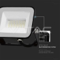 20W LED Floodlight SMD SAMSUNG Chip PRO-S Black Body 3000K - 3