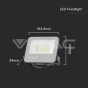 30W LED Floodlight 4000K Black Body Grey Glass 160lm/W 5yrs Warranty - 7